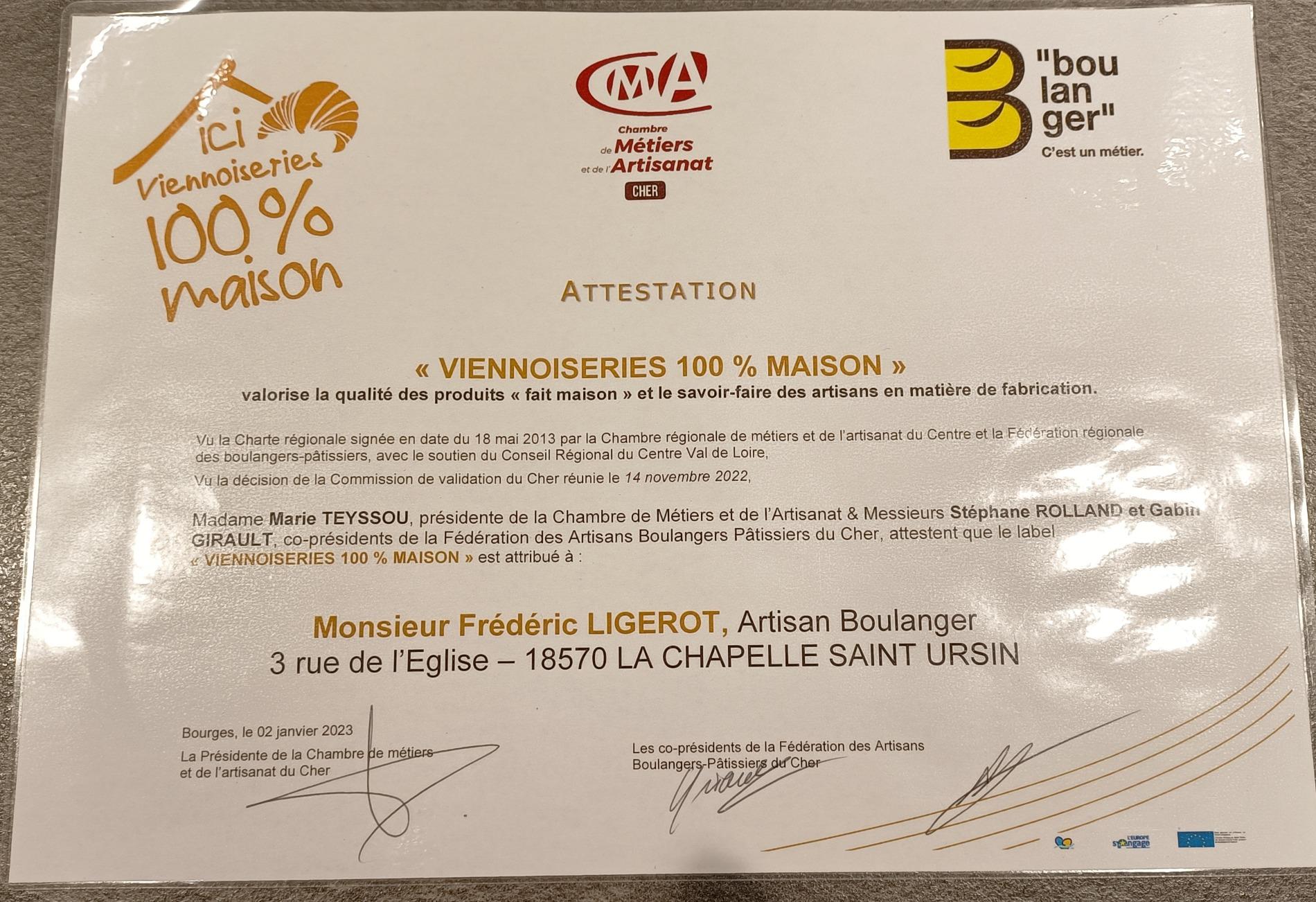 Viennoiserie 100% maison